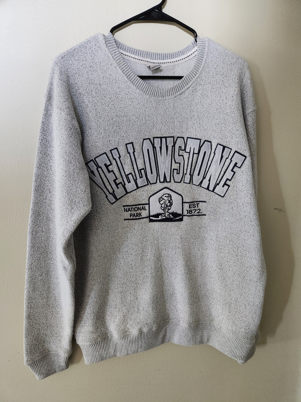 Heritage Light Gray Crewneck Sweatshirt with Dark Navy Graphic